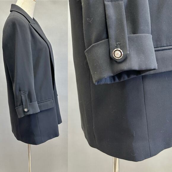 Zara Basic half sleeve black open front blazer ponte knit size medium - Picture 11 of 13